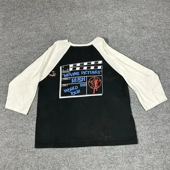 Vintage Rush Men’s Shirt Large Raglan Moving Pictures Tour 1981 - Picture 7 of 13